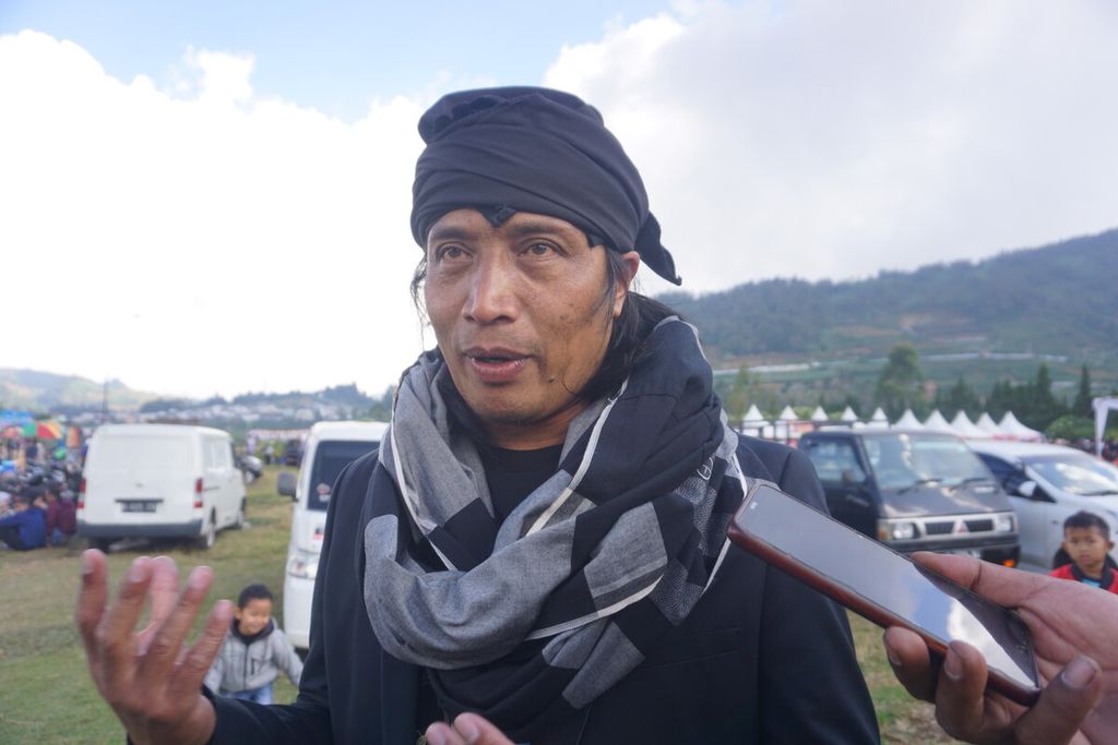 Ketua Panitia Dieng Culture Festival 2022 Alif Faozi di Dataran Tinggi Dieng, Kabupaten Banjarnegara, Jawa Tengah, Jumat (2/9/2022).