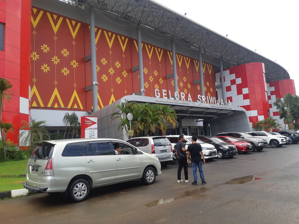 Kondisi Stadion Gelora Sriwijaya di kompleks Jakabaring Sport City, Palembang, Sumatera Selatan, Kamis (9/3/2023). Stadion ini akan menjadi saah satu tempat pertandingan untuk perhelatan Piala Dunia FIFA U-20 pada Mei 2023 mendatang.
