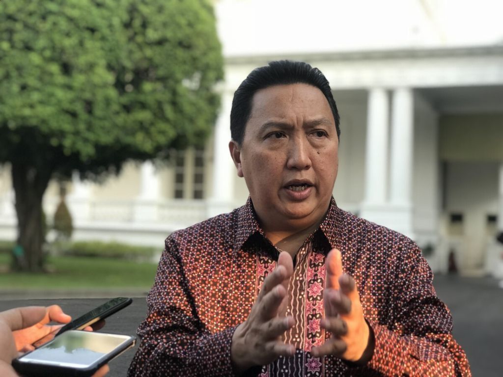 Presiden Direktur Adaro Group Garibaldi Thohir yang juga ketua bersama Bali Process Government and Business Forum dari Indonesia