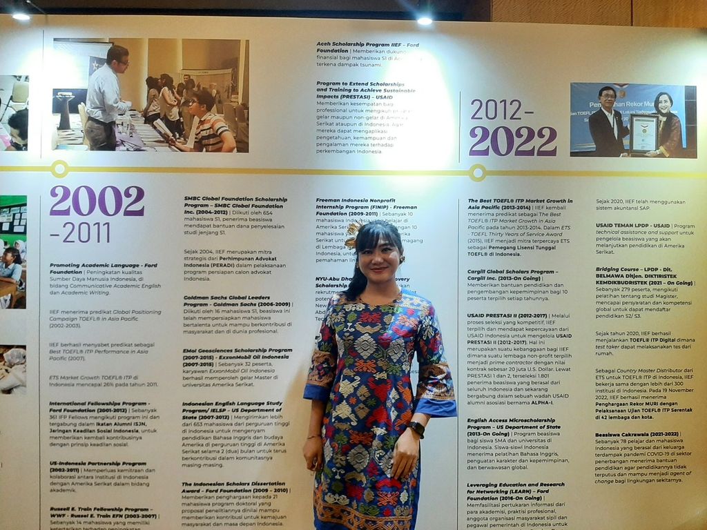 Kadek Ridoi Rahayu saat acara Malam Apresiasi 40 Tahun Indonesian International Education Foundation (IIEF) “Hadir Memberi Arti” di Jakarta, Senin (5/12/2022).