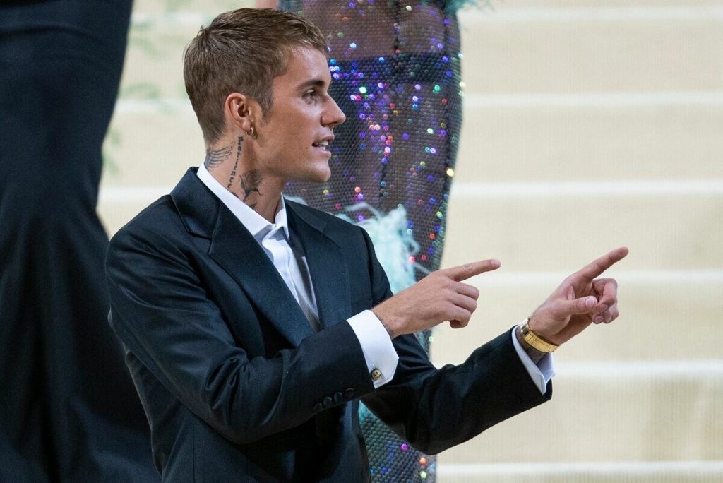 Foto bertanggal 13 September 2021 ini menunjukkan penyanyi Justin Bieber menghadiri 2021 Met Gala di the Metropolitan Museum of Artin New York.