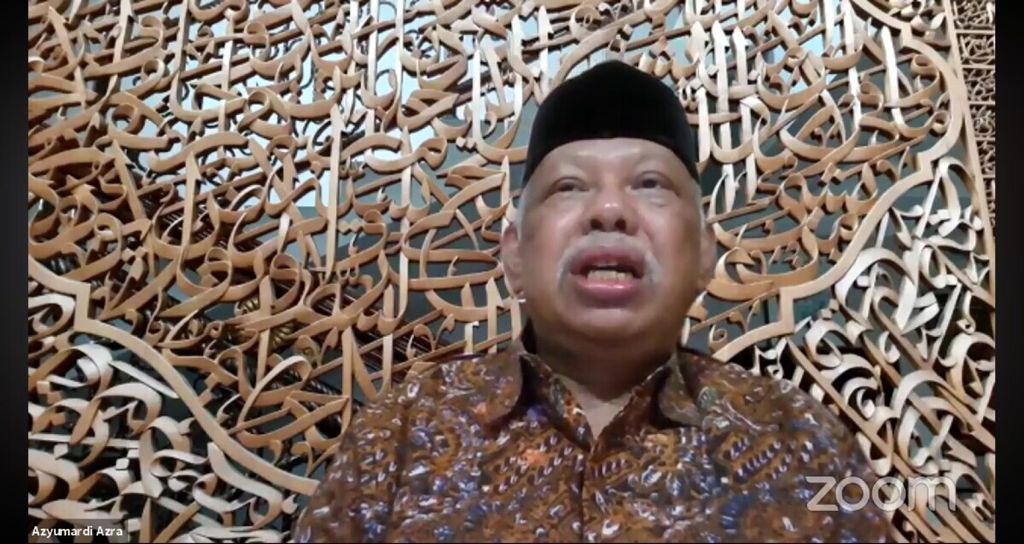 Guru Besar UIN Syarif Hidayatullah Azyumardi Azra, Minggu (2/5/2021).