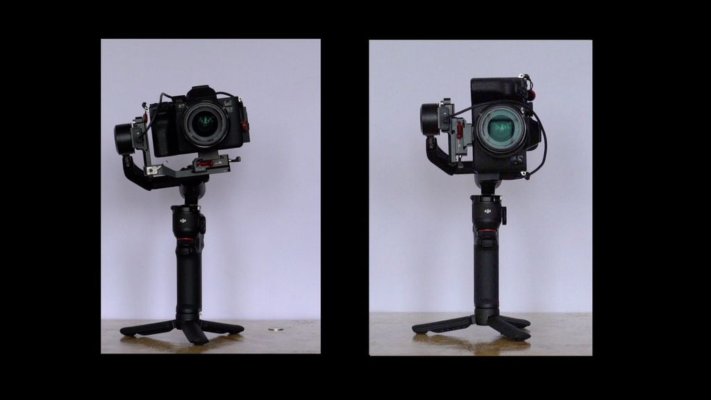 Untuk mempermudah para vloger, posisi kamera di DJI RS3 Mini dapat di atur untuk kamera vertikal (kanan). 
