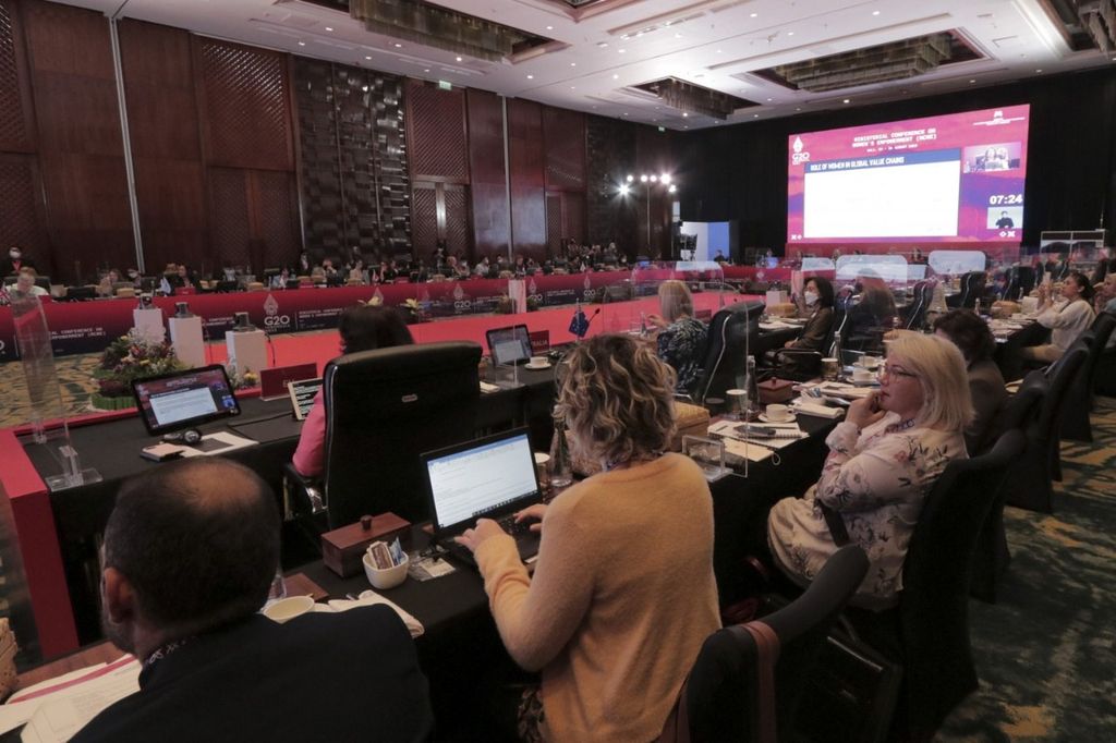 Konferensi Tingkat Menteri G20 tentang Pemberdayaan Perempuan (G20 Ministerial Conference on Women Empowerment/MCWE) yang berlangsung di Nusa Dua, Bali, pada tanggal 24-25 Agustus 2022 lalu.
