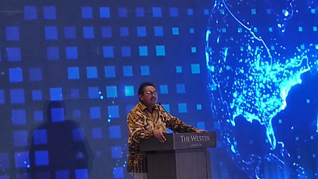 Direktur Jenderal SDPPI Kemkominfo Ismail saat memberikan sambutan di acara 5G Summit yang digelar oleh Mastel, Kamis (24/11/2022), di Jakarta.