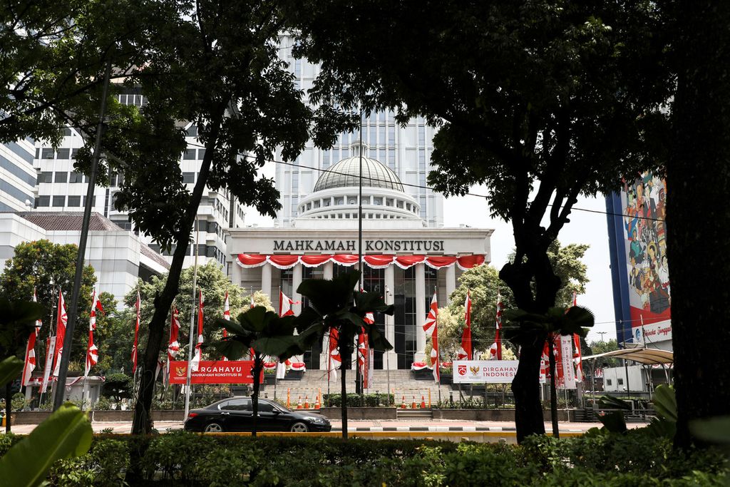 Gedung Mahkamah Konstitusi di Jalan Medan Merdeka Barat, Jakarta, Sabtu (29/8/2020). 