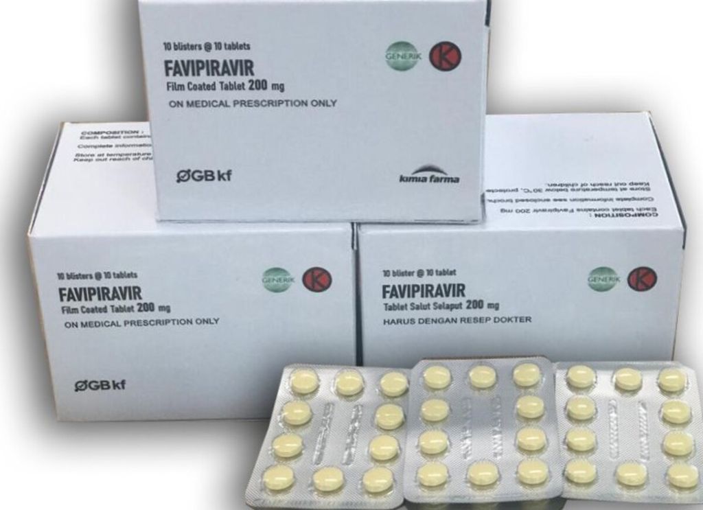 Favipiravir, obat untuk terapi Covid-19 produksi PT Kimia Farma. 