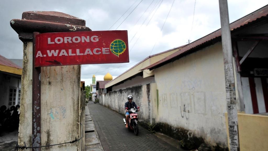 Salah satu jalan kecil atau gang di kawasan Santiong, Ternate, Maluku Utara, yang diperkirakan pernah menjadi tempat tinggal Alfred Russel Wallace selama berada di Ternate. Foto diambil pada Maret 2018. 