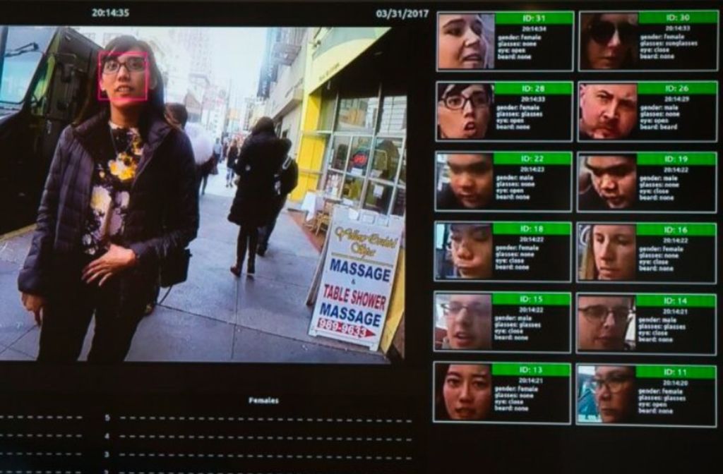 Teknologi pengenalan wajah untuk penegak hukum diperlihatkan dalam Nvidia GPU Technology Conference di Washington, Amerika Serikat, 1 November 2017.