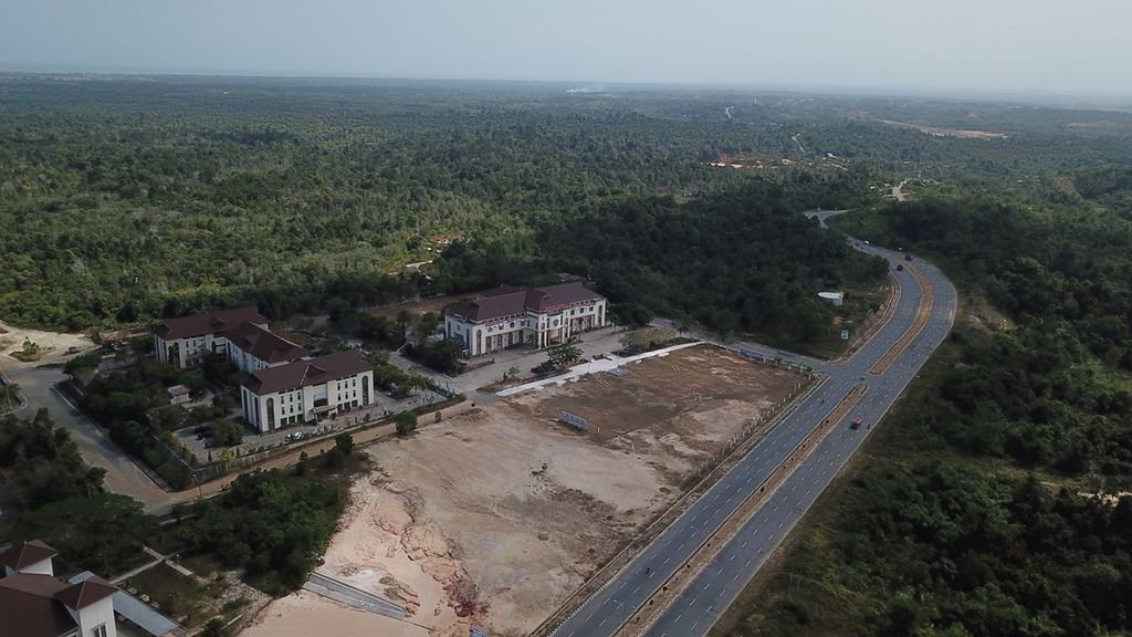 Lanskap pusat wilayah Kabupaten Penajam Paser Utara, Provinsi Kalimantan Timur, Kamis (29/8/2019). Penajam Paser Utara dan Samboja akan menjadi bagian dari ibukota baru yang telah ditetapkan oleh Presiden Joko Widodo.