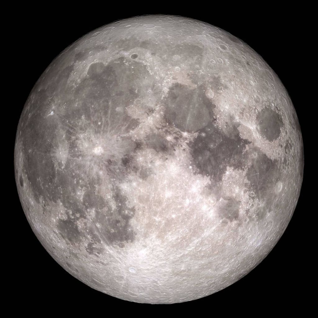 Citra Bulan yang diambil oleh wahana pengorbit Lunar Reconnaissance Orbiter milik NASA. Gambar ini menampilkan sisi terang Bulan atau bagian Bulan yang bisa dilihat dari Bumi.