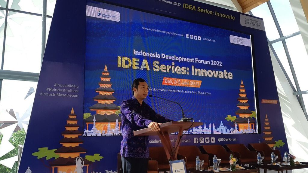 Kepala Bappeda Provinsi Bali I Wayan Wiasthana Ika Putradalam acara Indonesia Development Forum 2022 dengan tajuk IDEA Series: Innovate yang digelar Kementerian PPN/Bappenas di Kuta, Badung, Bali, Jumat (3/6/2022).