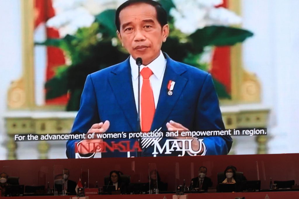 A video show featuring President Joko Widodo's statement regarding Indonesia's policy on women's empowerment was shown at the Opening of the G20 Ministerial Conference on Women's Empowerment (MCWE), on Wednesday (24/8/2022) in Nusa Dua, Bali.