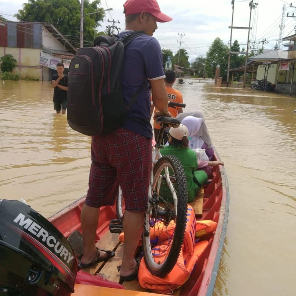 Banjir di Kabupaten Kapuas Hulu, Kalimantan Barat, Sabtu (6/8/2022).