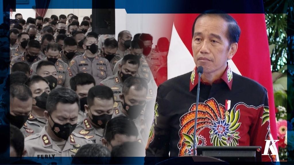 Presiden Joko Widodo menyebut, kasus Ferdy Sambo membuat anjloknya tingkat kepercayaan publik kepada Polri. Jokowi menyebut, pada November 2021, kepercayaan publik ke Polri mencapai 80 persen dan kini tinggal 54 persen.