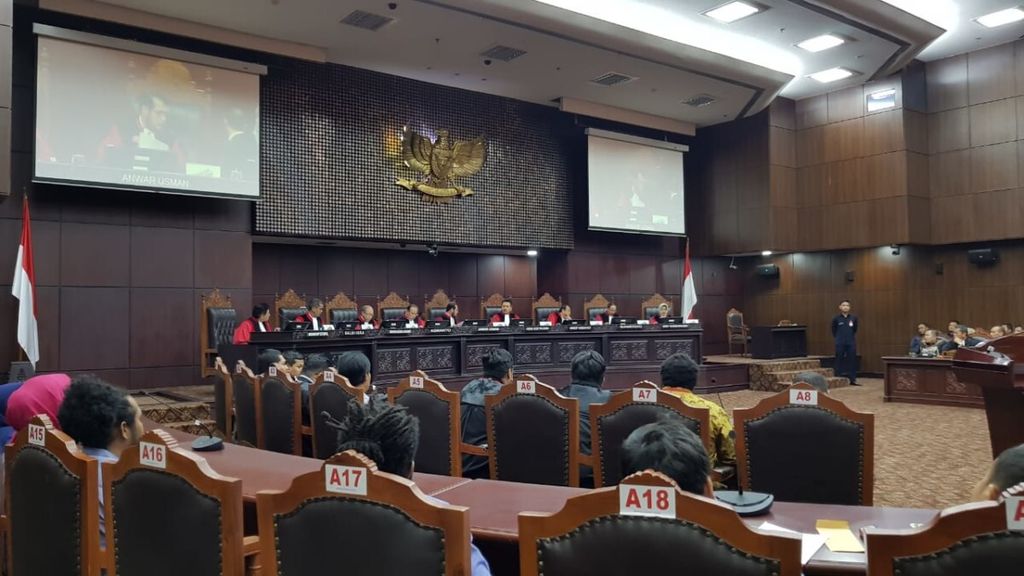 Suasana sidang di Mahkamah Konstitusi, Rabu (12/9/2018).