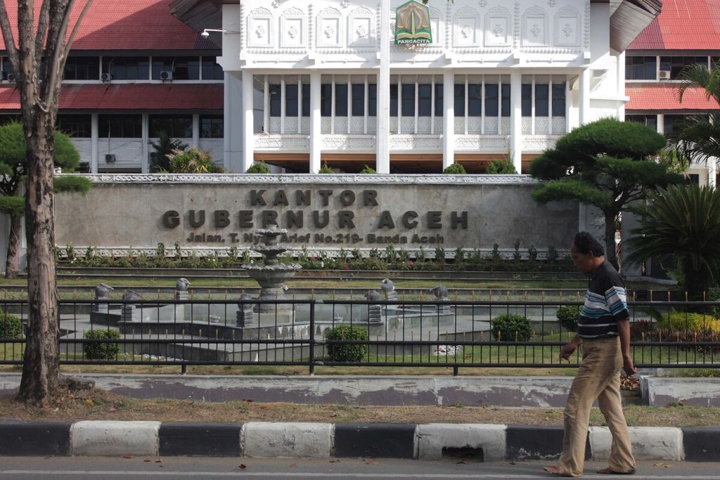 Kantor Gubernur Aceh di Jalan T Nyak Arif, Banda Aceh. Jabatan Gubernur Nova Iriansyah berakhir pada 5 Juli 2022. Selanjutnya Aceh akan dipimpin oleh penjabat sementara hingga 2024.