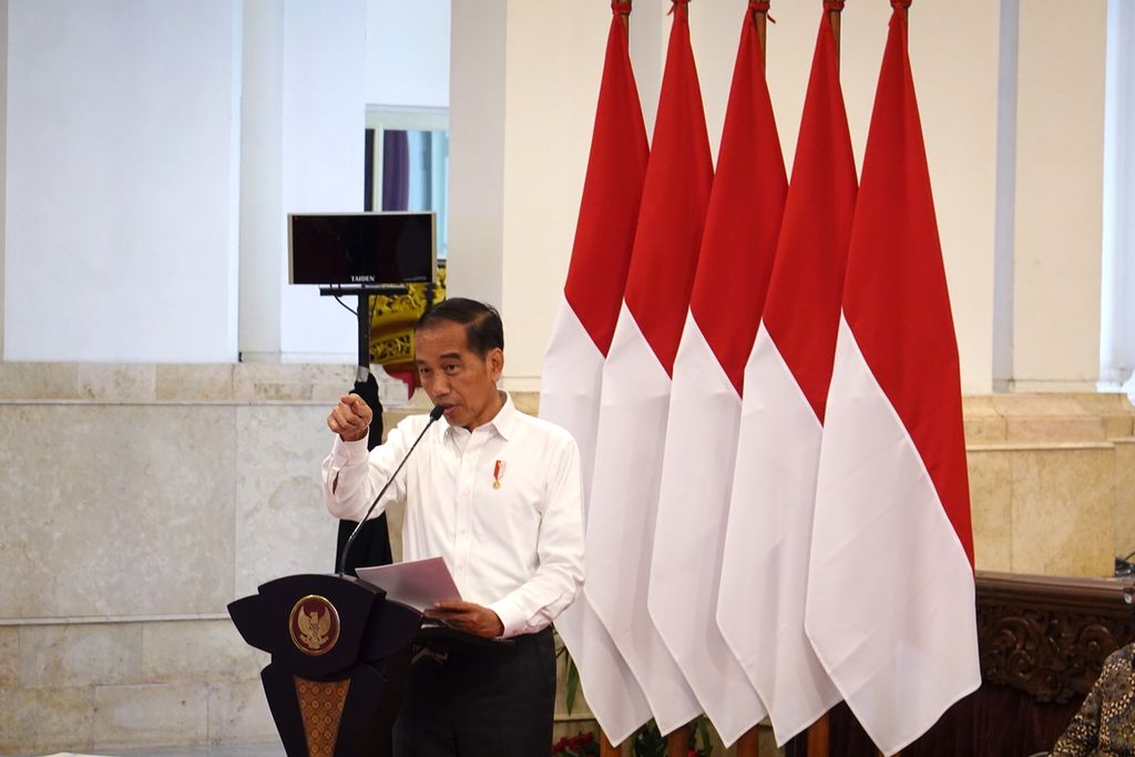 Presiden Joko Widodo di Istana Negara, Jakarta, Kamis (1/12/2022). 