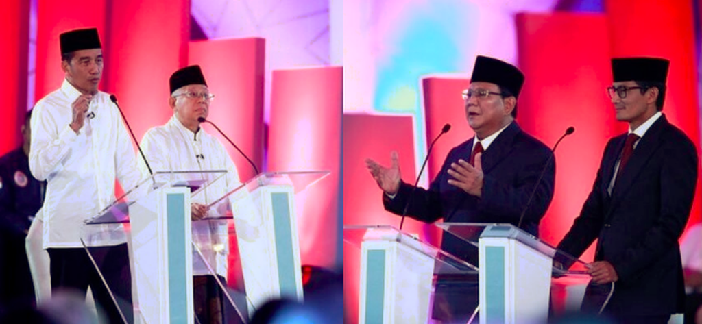 Debat pertama calon presiden dan wakil presiden Pemilu 2019 berlangsung di Hotel Bidakara, Jakarta, Kamis (17/1/2019) malam.