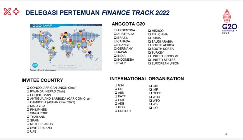 Rincian negara anggota G20. Sumber: Kementerian Keuangan dan Bank Indonesia