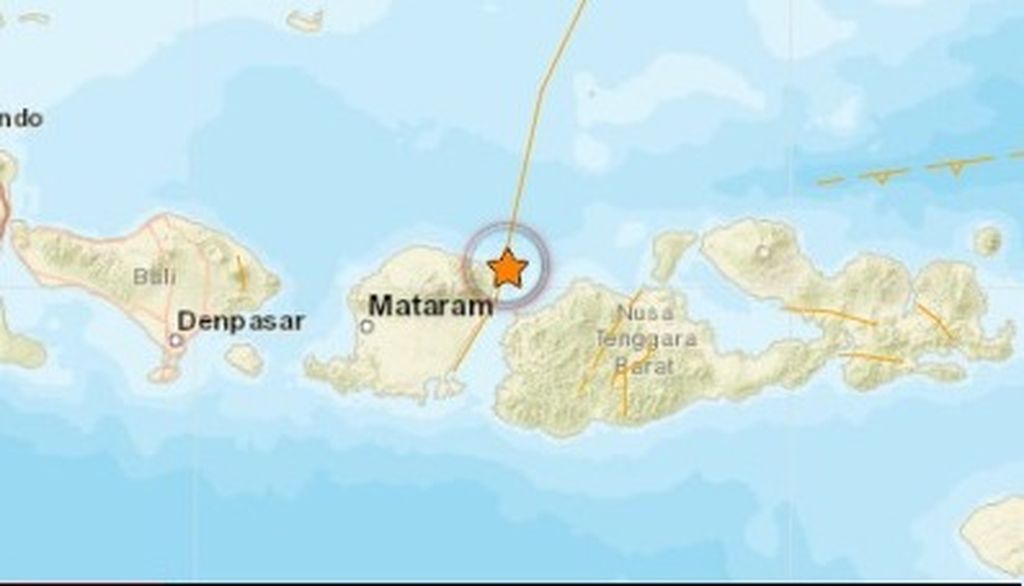 Lokasi episenter dan hiposenter gempa bumi yang mengguncang Lombok pada Kamis (30/3/2023) pagi.