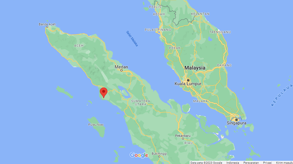 Tangkapan layar Peta Aceh Singkil, Provinsi Aceh
