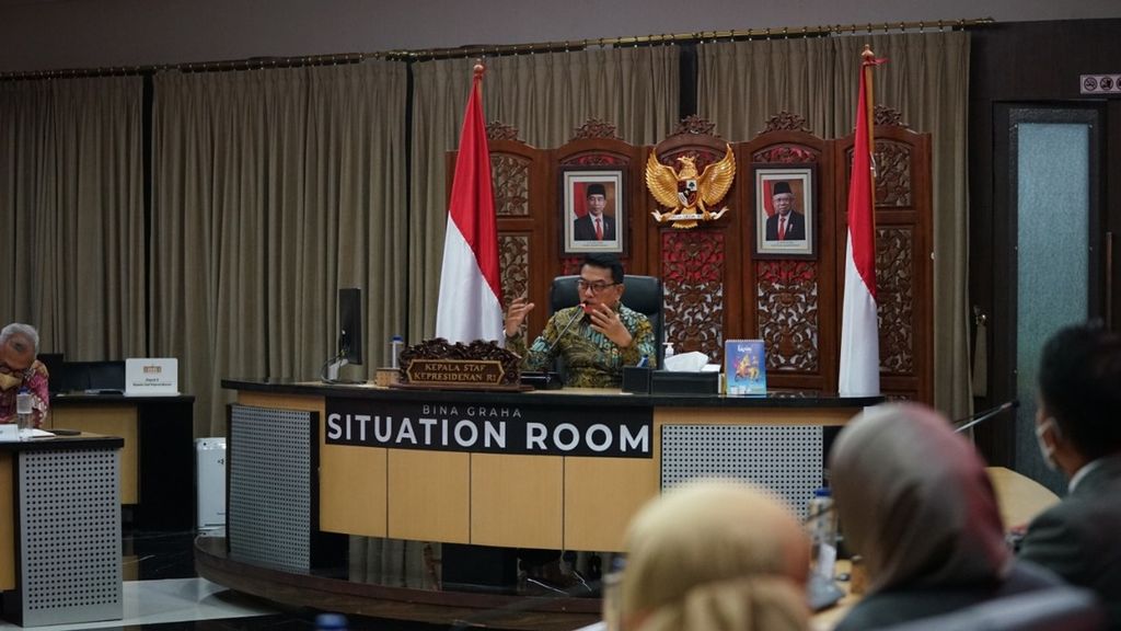 Kepala Staf Kepresidenan Moeldoko menerima kedatangan peneliti pangan dari 12 negara di Jakarta, Sabtu (30/7/2022).