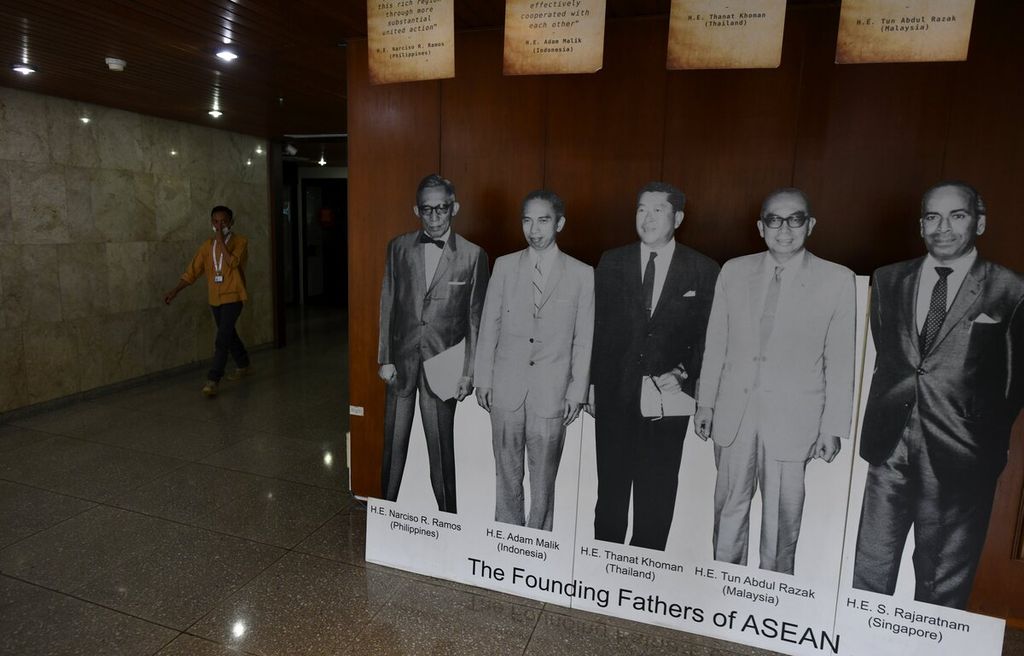 Image of the founders of ASEAN at the ASEAN Secretariat Building, Jakarta, Saturday (4/2/2023).