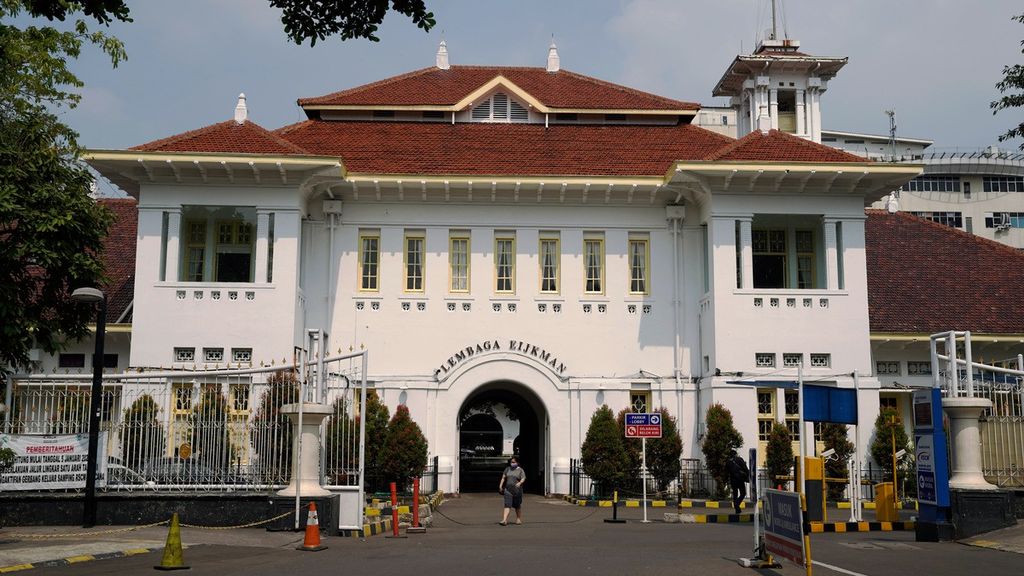 Gedung Lembaga Biologi Melekuler Eijkman atau Lembaga Eijkman di Jakarta Pusat, Selasa (4/1/2022). 