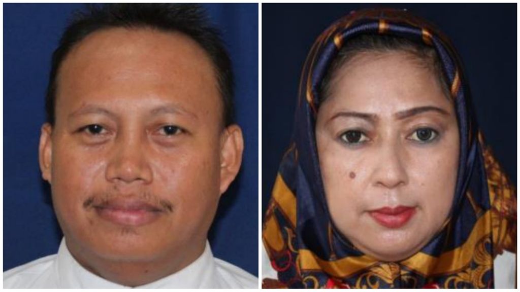Foto pasangan suami-istri pemilik PT Naila Syafaah Wisata Mandiri, Mahfudz Abdulah (52) dan Halijah Amin (48). Keduanya ditetapkan Polda Metro Jaya sebagai tersangka dugaan penipuan dan penggelapan jemaah umrah, Maret 2023.