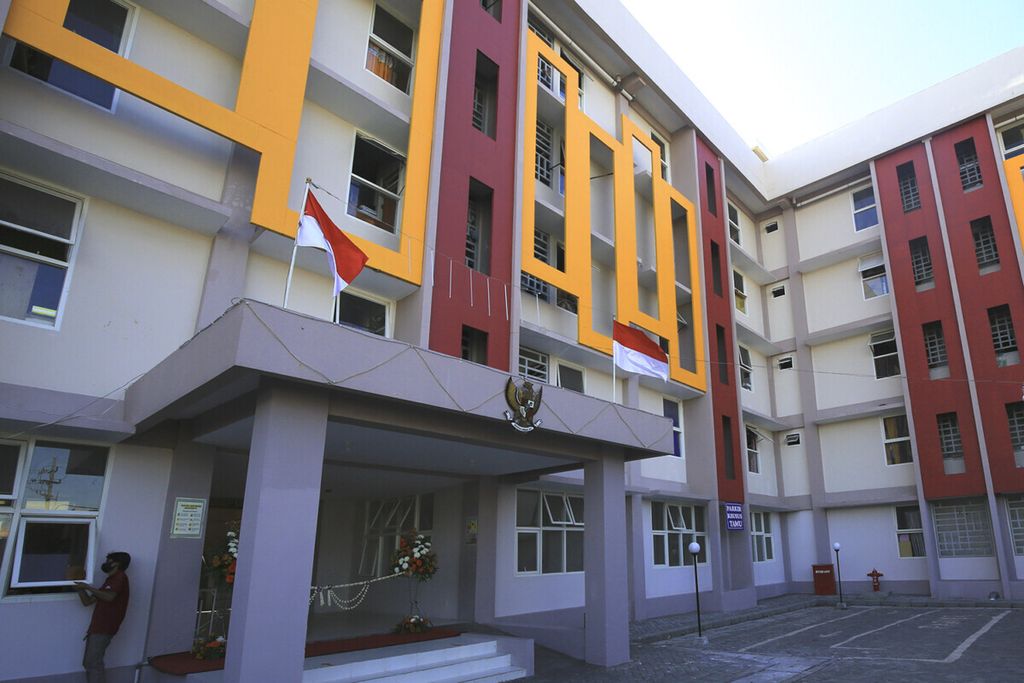 Rumah susun sewa Indrapura di Jalan Perak Timur, Surabaya, Minggu (16/8/2020).