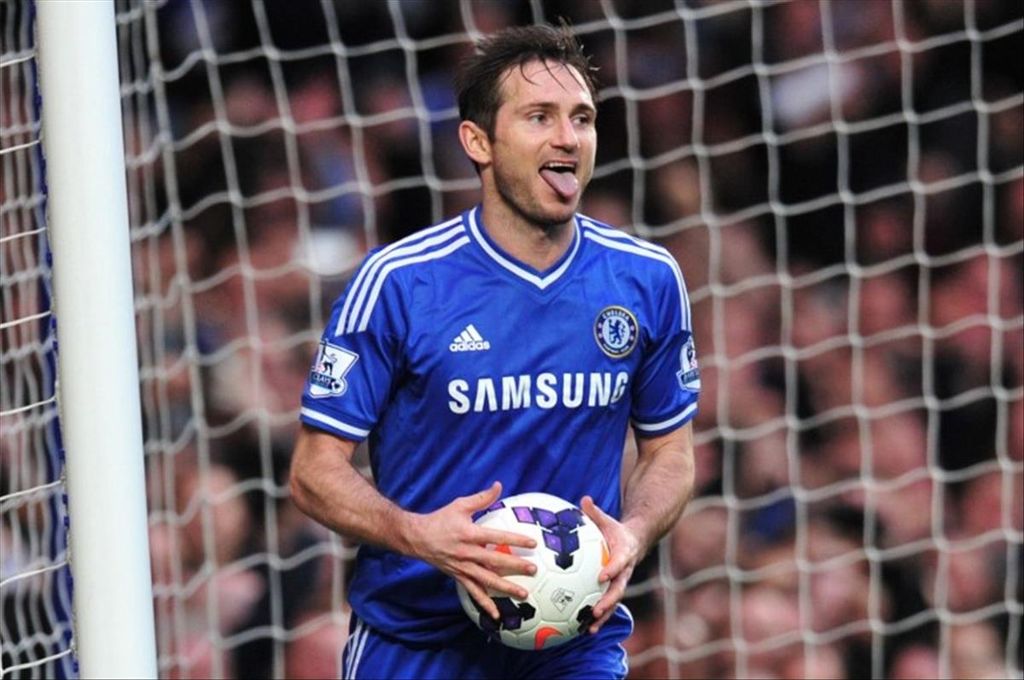 Frank Lampard ketika masih membela Chelsea, awal April 2014. 